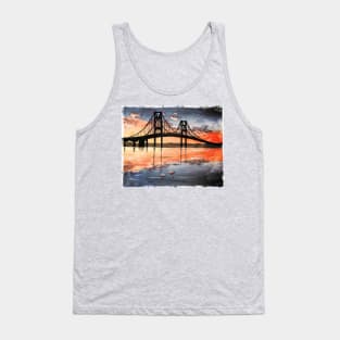 Mackinac Bridge Distressed Effect Tank Top